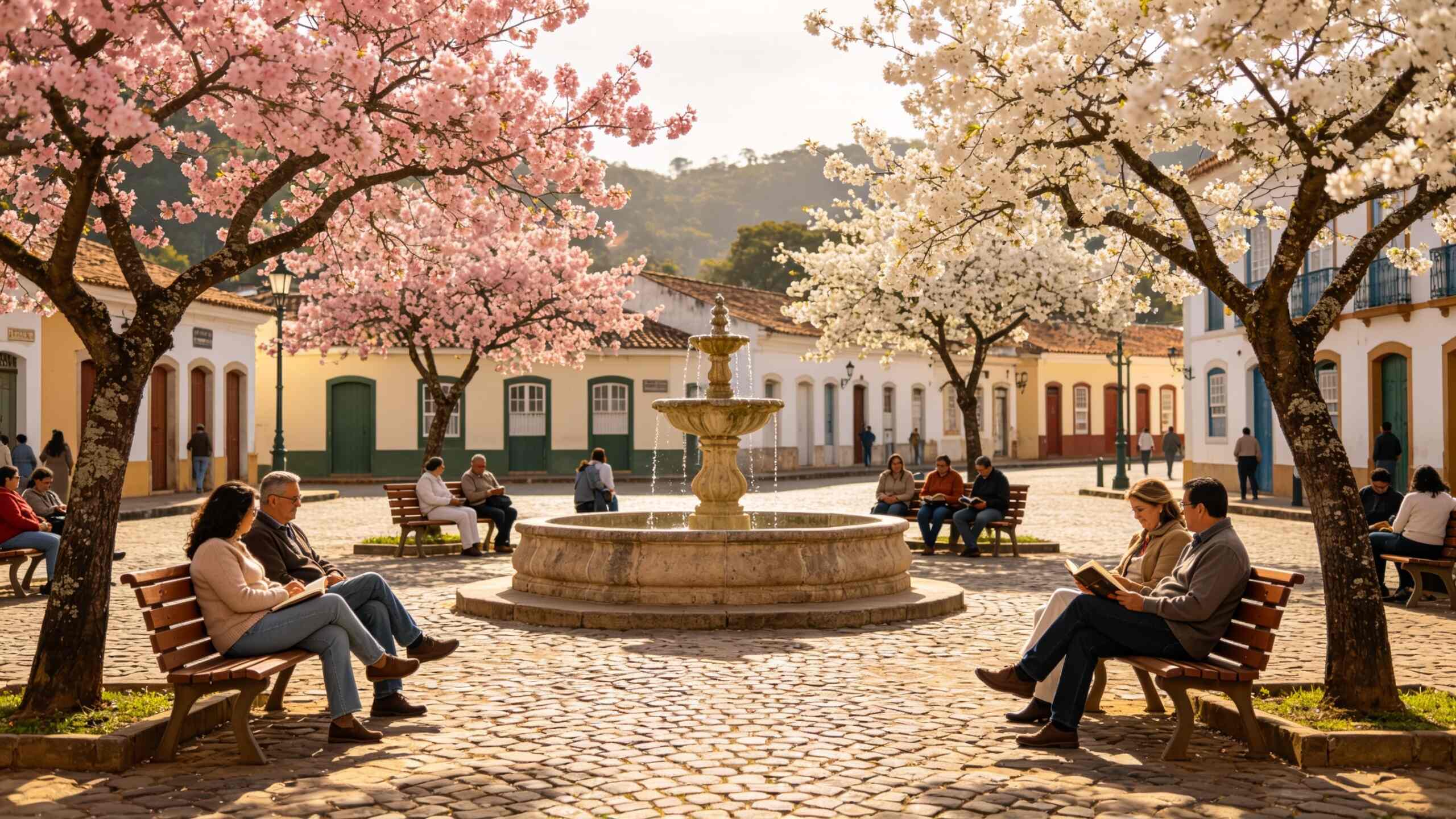 Cidade pequena cercada por montanhas e natureza, ideal para desacelerar e viajar sem pressa.